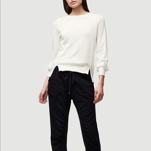 NWT Frame High Low Cashmere Crew Sweater in White
